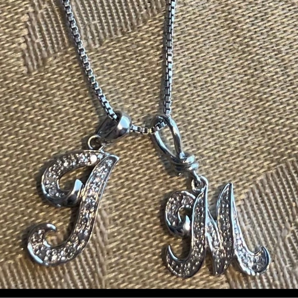 Diamond initial pendant & chain